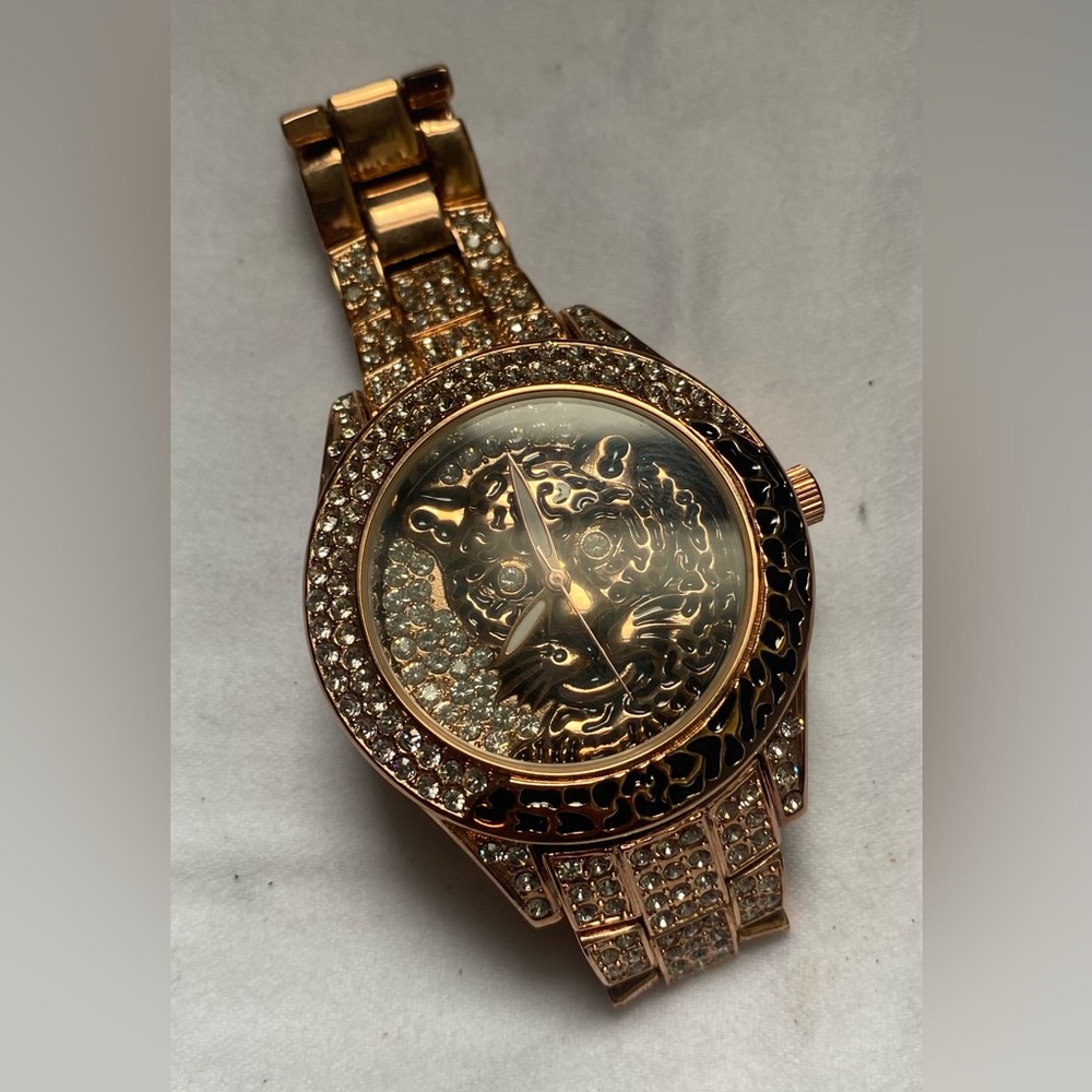 Off Park Leopard with crystals unisex watch- model #4818- BLING